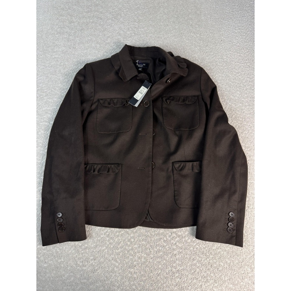 Talbots Blazer‎ Jacket Womens 12 Brown Wool Grace Fit Lined Button Front